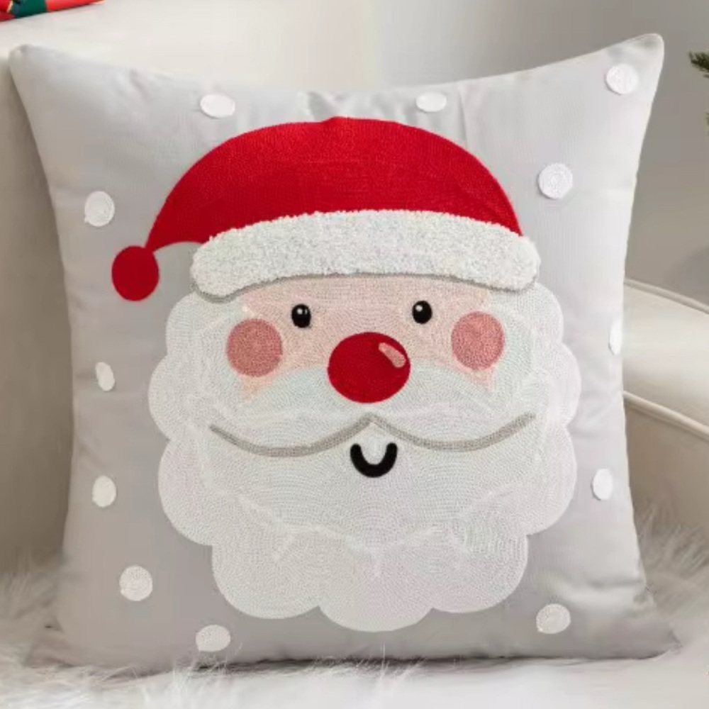 Festive Santa Claus Holiday Fuzzy Pillowcase
